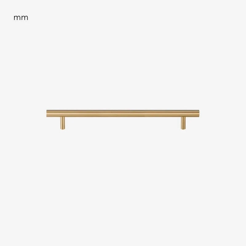 Poignée de Meuble Tubulaire Laiton Brossé Design Fin et Élégant