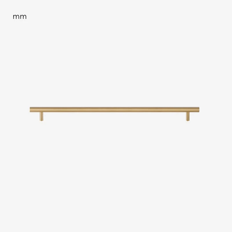 Poignée de Meuble Tubulaire Laiton Brossé Design Fin et Élégant