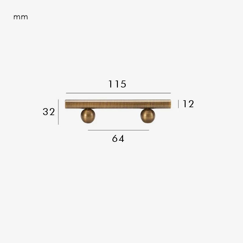 Poignée De Meuble Bronze Brossé Pied Rond
