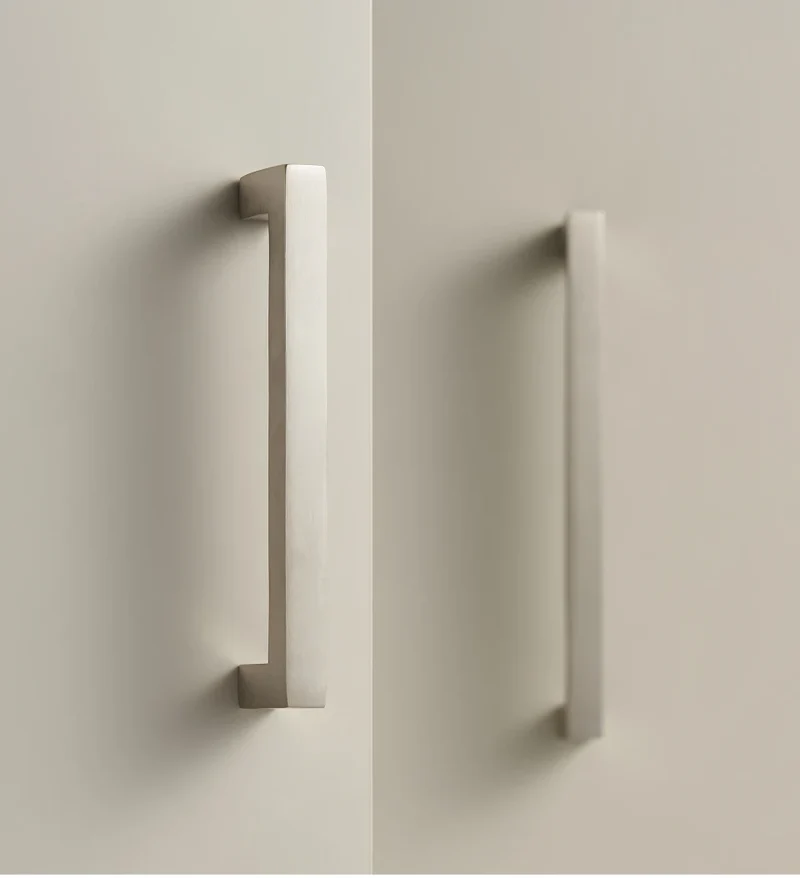 Poignée de Meuble Fine Rectangulaire Gris inox