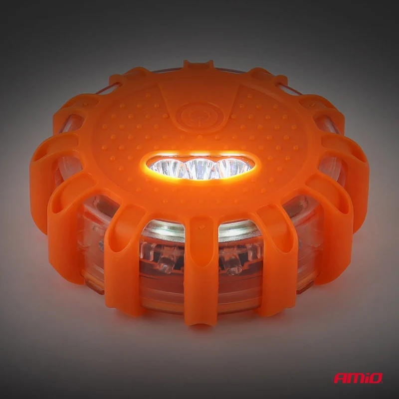 Rondelle lumineuse rouge d'urgence avec lampe torche