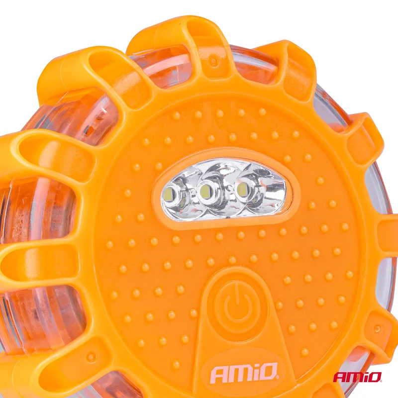 Rondelle lumineuse rouge d'urgence avec lampe torche