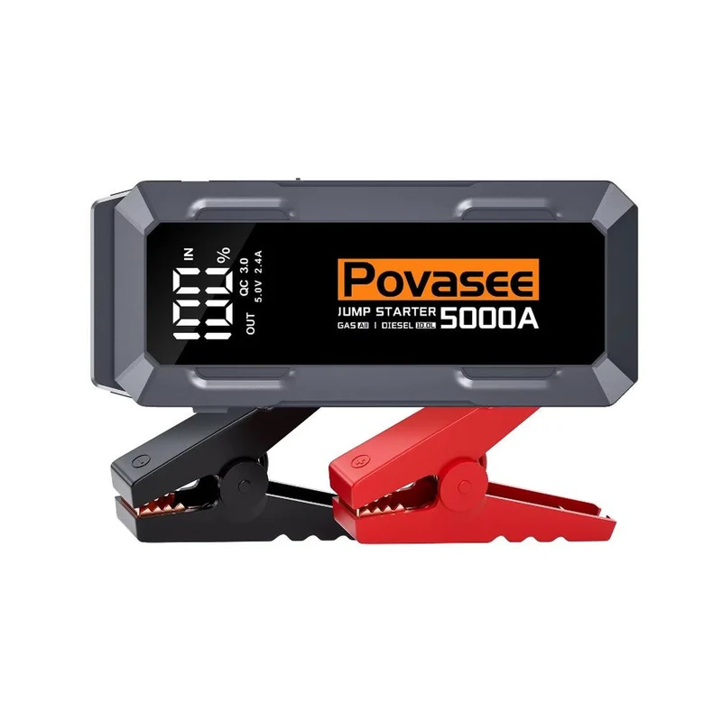Povasee | Booster de démarrage 12V avec écran 3 pouces et double sortie USB