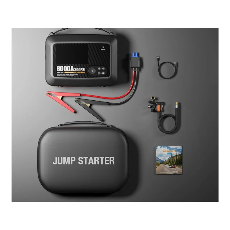 AdoreTrip | Booster de démarrage 12V avec compresseur d'air 300 PSI et batterie externe