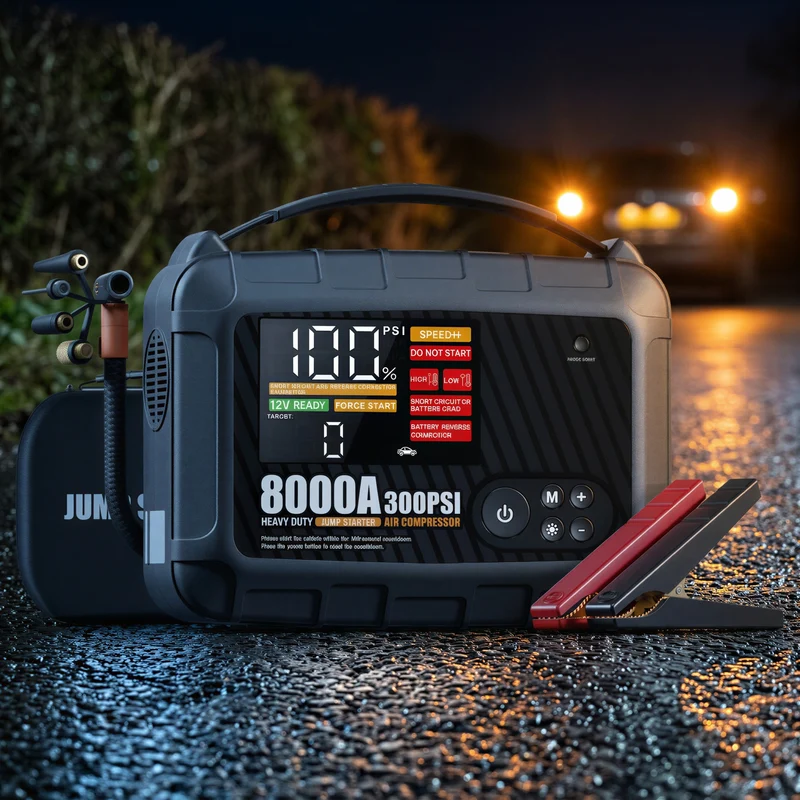 AdoreTrip | Booster de démarrage 12V avec compresseur d'air 300 PSI et batterie externe
