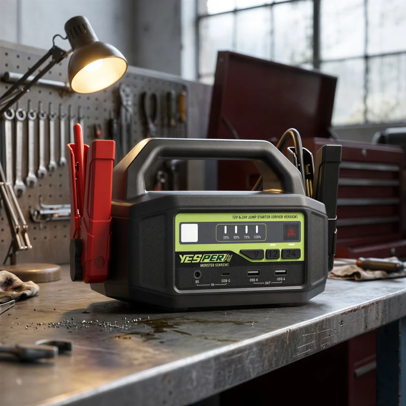 YESPER | Booster de démarrage 12V et 24V, 36 400 mAh, poids lourd et utilitaire