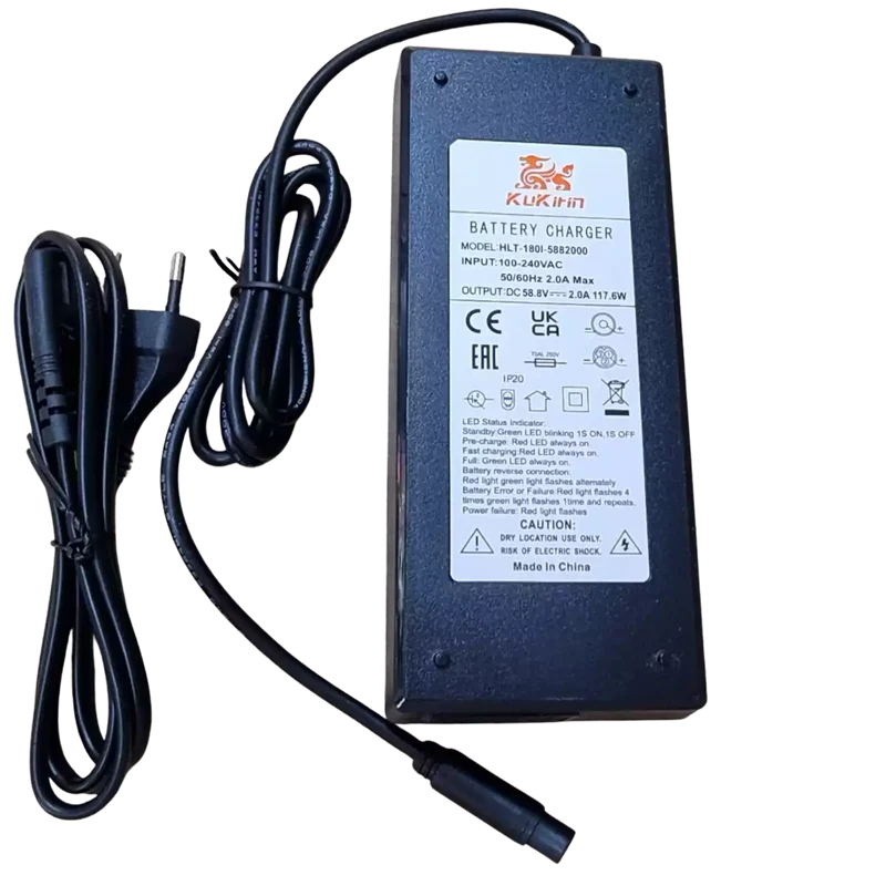 Chargeur KuKirin 58,8V 2A pour G2 Master et G3 Pro