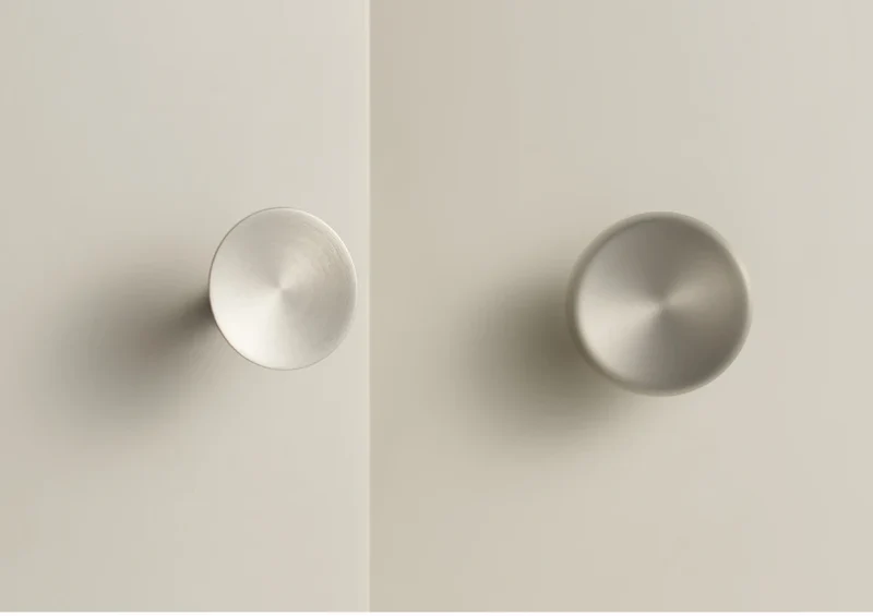 Bouton de Meuble Disque Gris inox