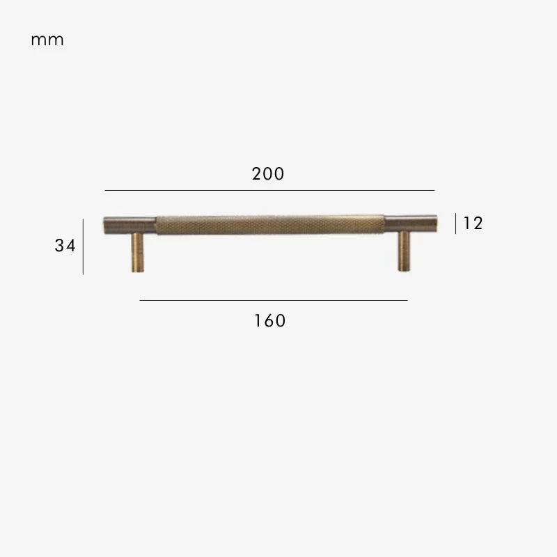 Poignée de porte pour meuble en Laiton Bronze Brossé