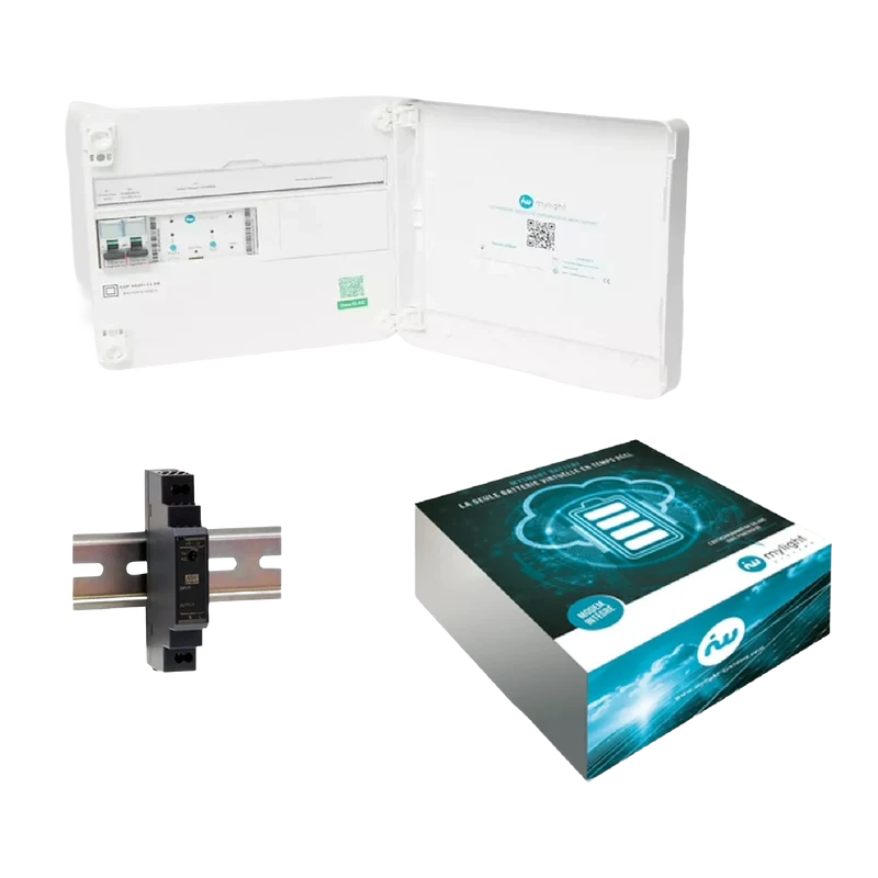 Kit Monophasé Batterie Virtuelle MyLight X (sans protections PV) Pour Tous Types d'installations Photovoltaïques Monophasées - Installation et Parametrage par un de nos partenaires agréés Inclus