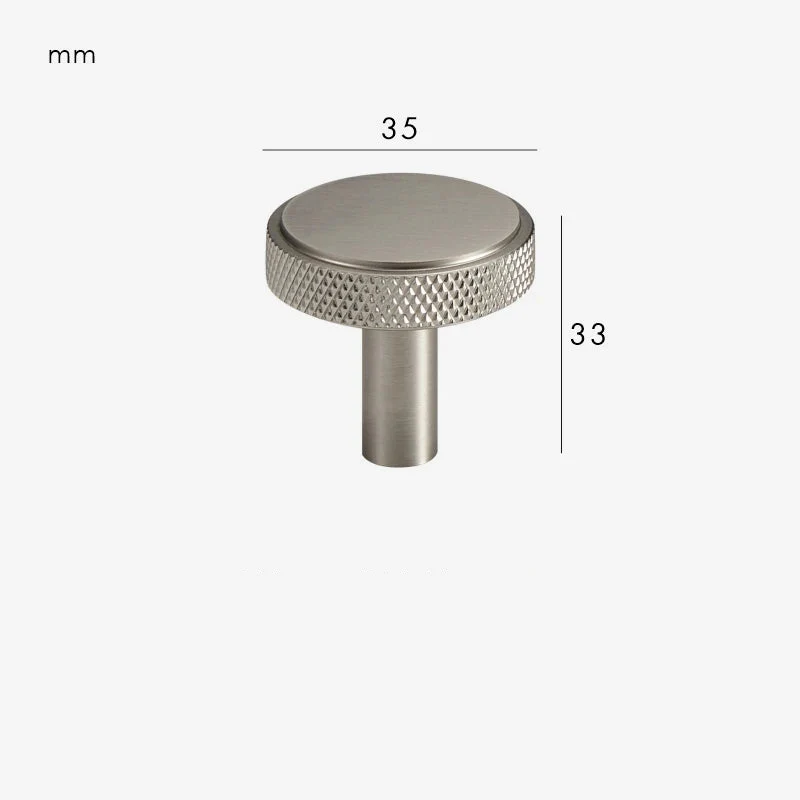 Poignée de Meuble à Extrémités Moletées Gris Inox