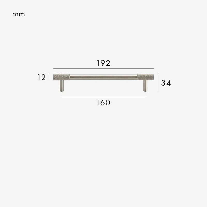 Poignée de Meuble à Extrémités Moletées Gris Inox