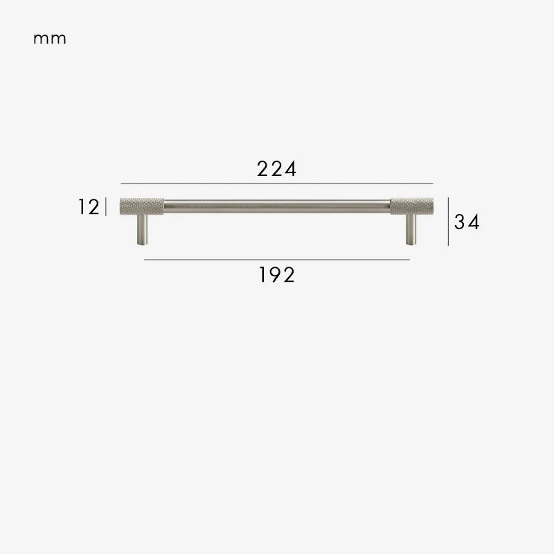 Poignée de Meuble à Extrémités Moletées Gris Inox