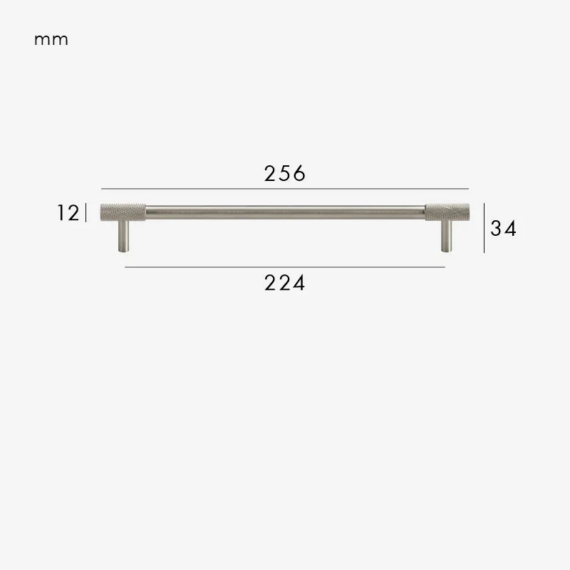 Poignée de Meuble à Extrémités Moletées Gris Inox