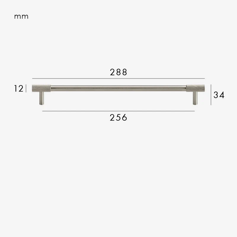Poignée de Meuble à Extrémités Moletées Gris Inox