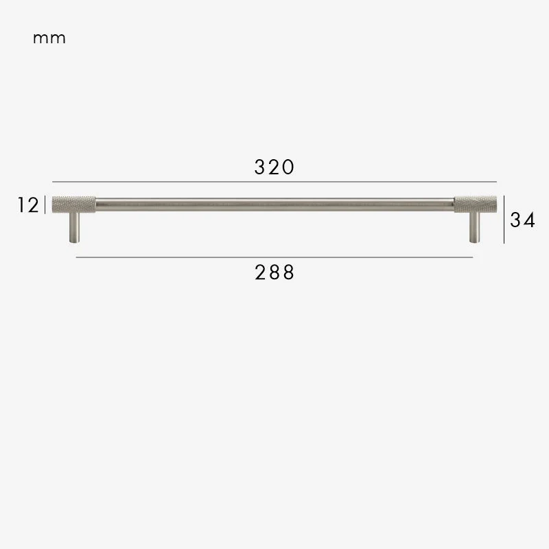 Poignée de Meuble à Extrémités Moletées Gris Inox