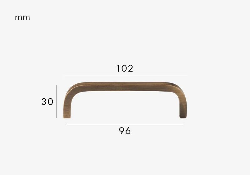 Poignée de meuble Bronze brossé design courbé