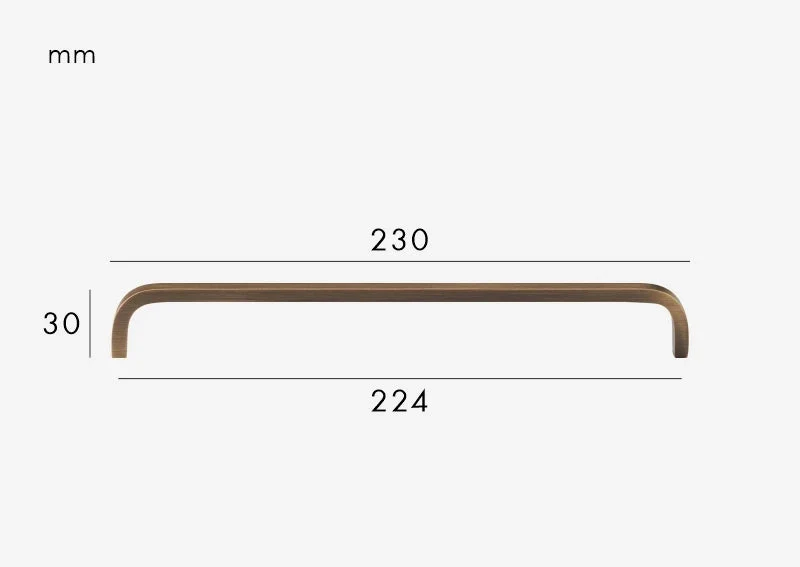 Poignée de meuble Bronze brossé design courbé