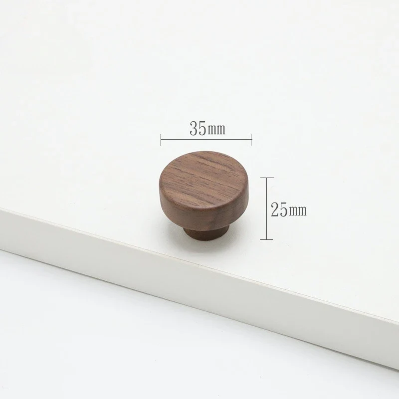 Poignée de meuble ultra plate en bois couleur noyer
