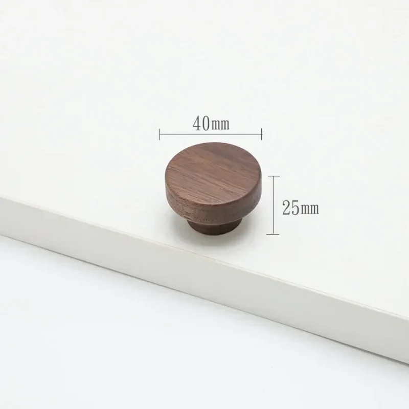 Poignée de meuble ultra plate en bois couleur noyer