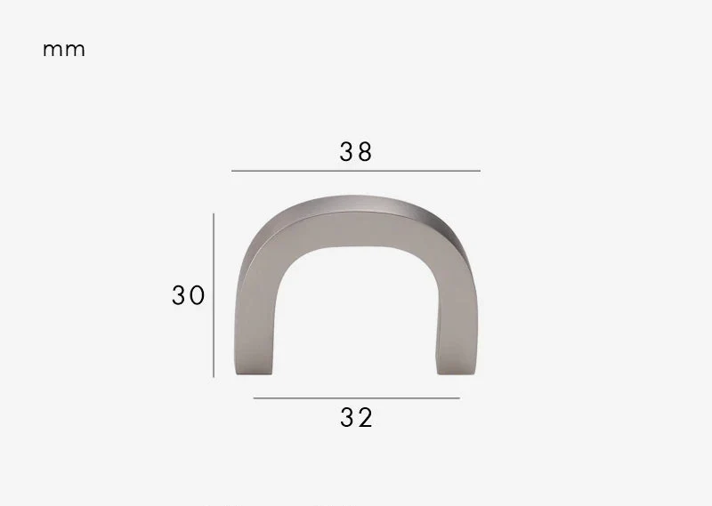 Poignée de meuble Chrome brossé design courbé