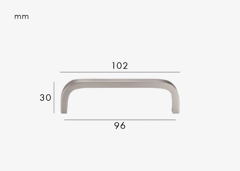 Poignée de meuble Chrome brossé design courbé