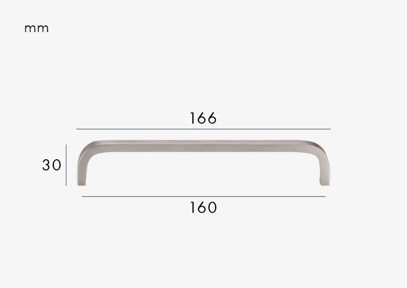 Poignée de meuble Chrome brossé design courbé