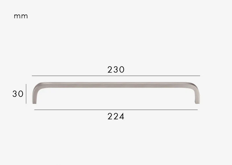 Poignée de meuble Chrome brossé design courbé