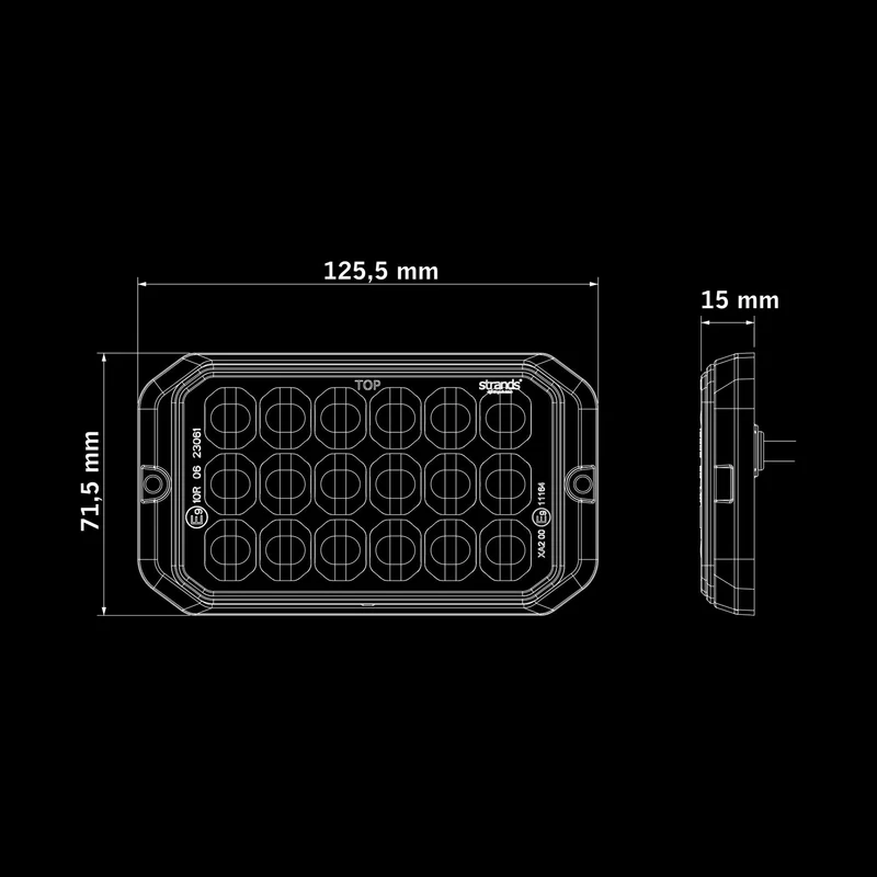 Balise stroboscopique Strands Dark Knight Duo à 18 LED / Ambre et blanche