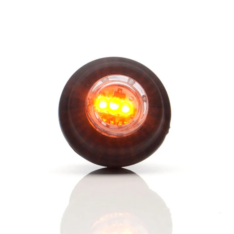 Feu de position rond à poussoir Strands, petit modèle, type bouton, joint plat