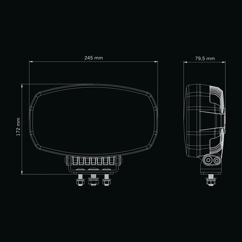 Phare de conduite ovale Strands Firefly ONE avec stroboscope