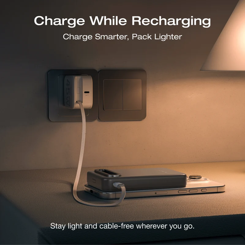 EcoFlow RAPID Mag Qi2 Power Bank (10K, 15W) + RAPID 65W GaN Charger with 100W Cable
