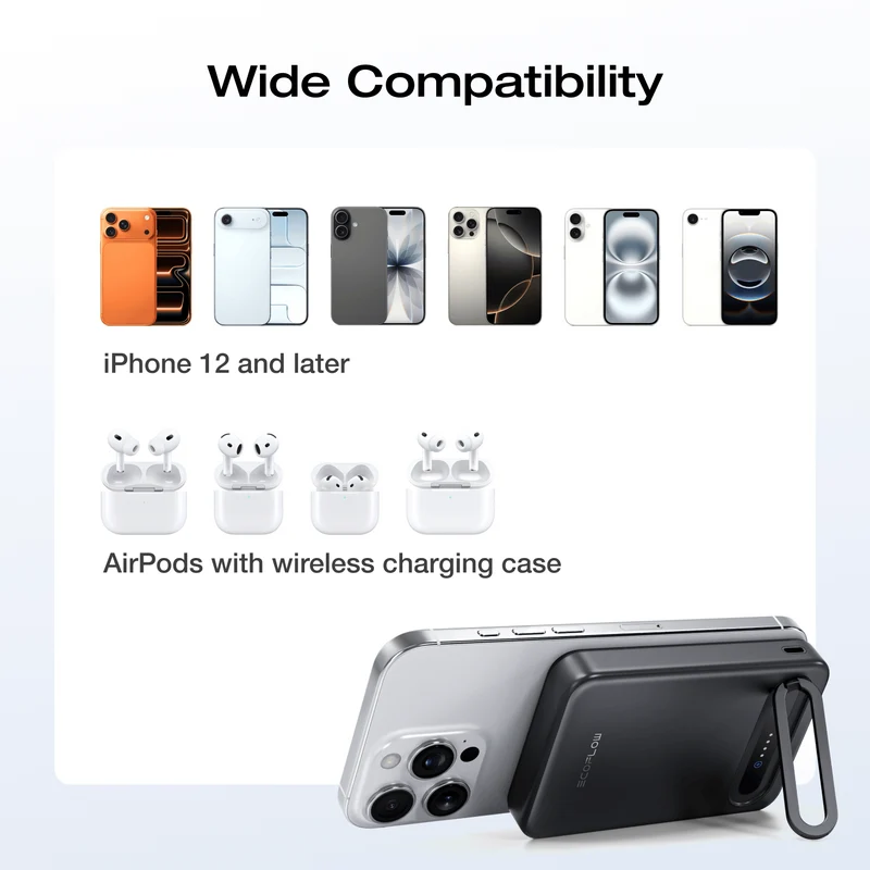 EcoFlow RAPID Mag Qi2 Power Bank (10K, 15W) + RAPID 65W GaN Charger with 100W Cable