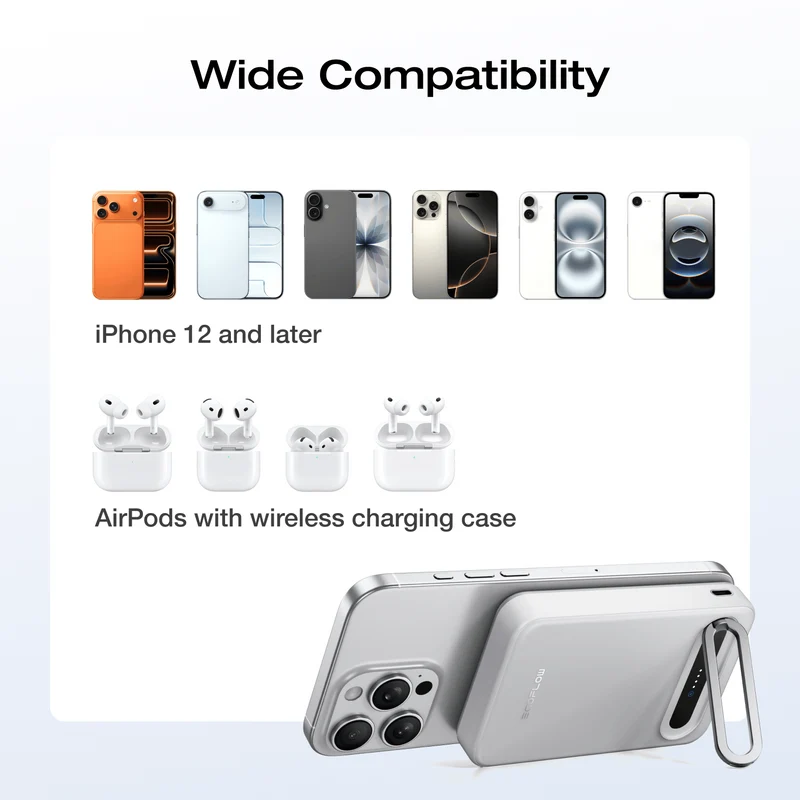 EcoFlow RAPID Mag Qi2 Power Bank (10K, 15W) + RAPID 65W GaN Charger with 100W Cable