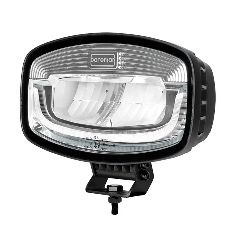 Phare de route géant Boreman Phantom Silver LED avec feu de position ambre/blanc