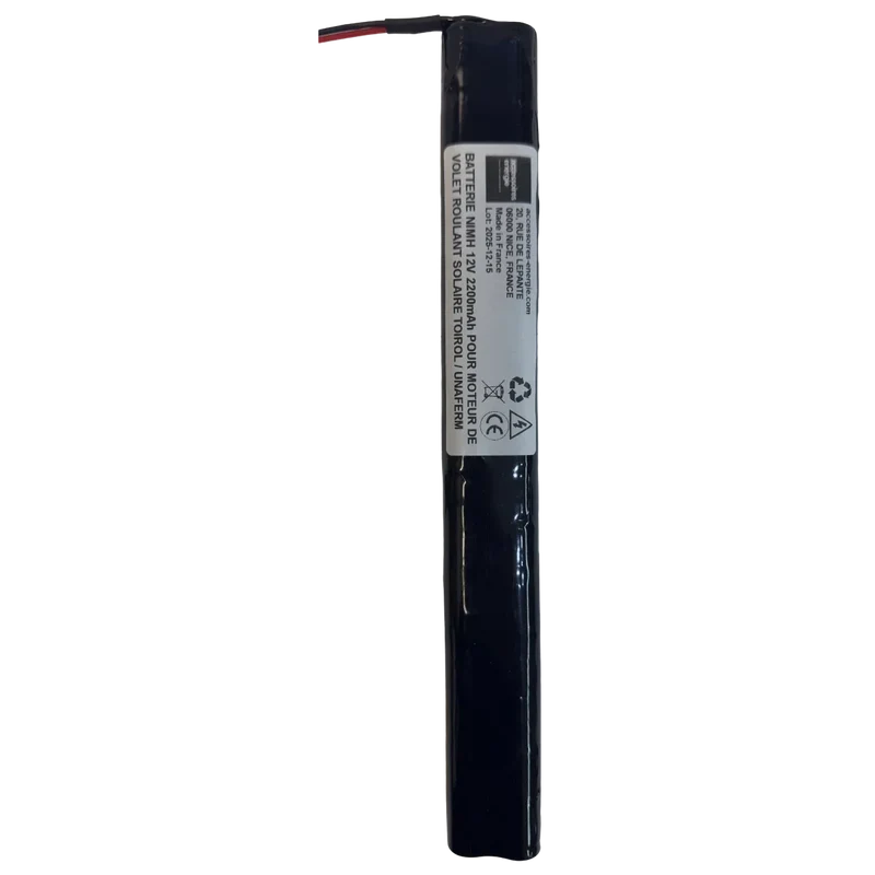 Batterie NiMH 12V 2200mAh pour moteur de volet roulant solaire TOIROL / UNAFERM – Sans connecteur