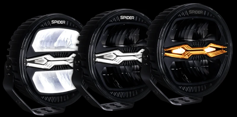 Projecteur rond X-Spider Ninja avec feux de jour blancs et stroboscope / 9"