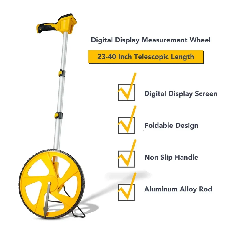 Heavy Duty Digital Measuring Wheel With Bright Backlit Display No Sweat Distance Tracker Featuring Memory Hold And Switchable Units For Rough Tasks Indoors Or Outdoors