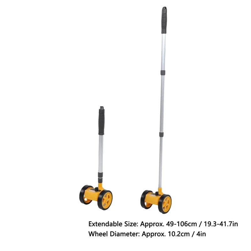 Heavy Duty Dual Roller Measuring Wheel Delivering Hella Accurate Readings And Smooth Forward Backward Counting Up To 9999 Meters Perfect For Construction Site Layouts And Outdoor Distance Tracking Jobs Built Tough