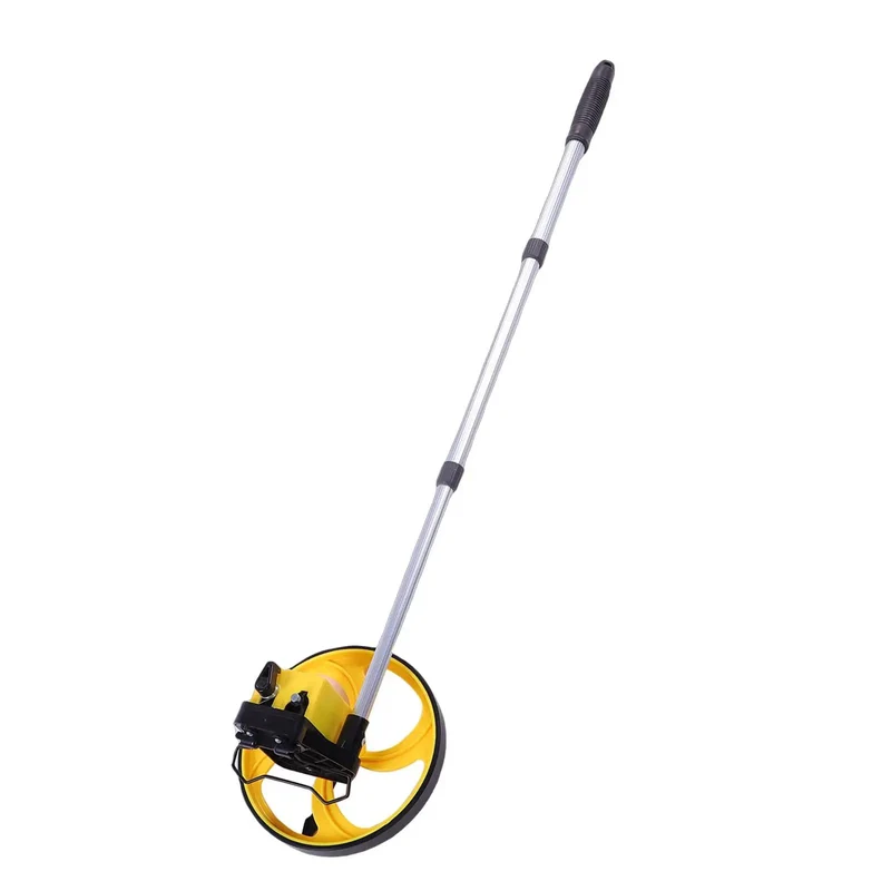 Job Site Ready 8 Inch Measuring Wheel With Telescopic Pole And Digital Counter For Construction Sites Smooth Rolling Distance Tracker Built Like A Tank Zero Hassle Calibration Pro Grade Track Tool