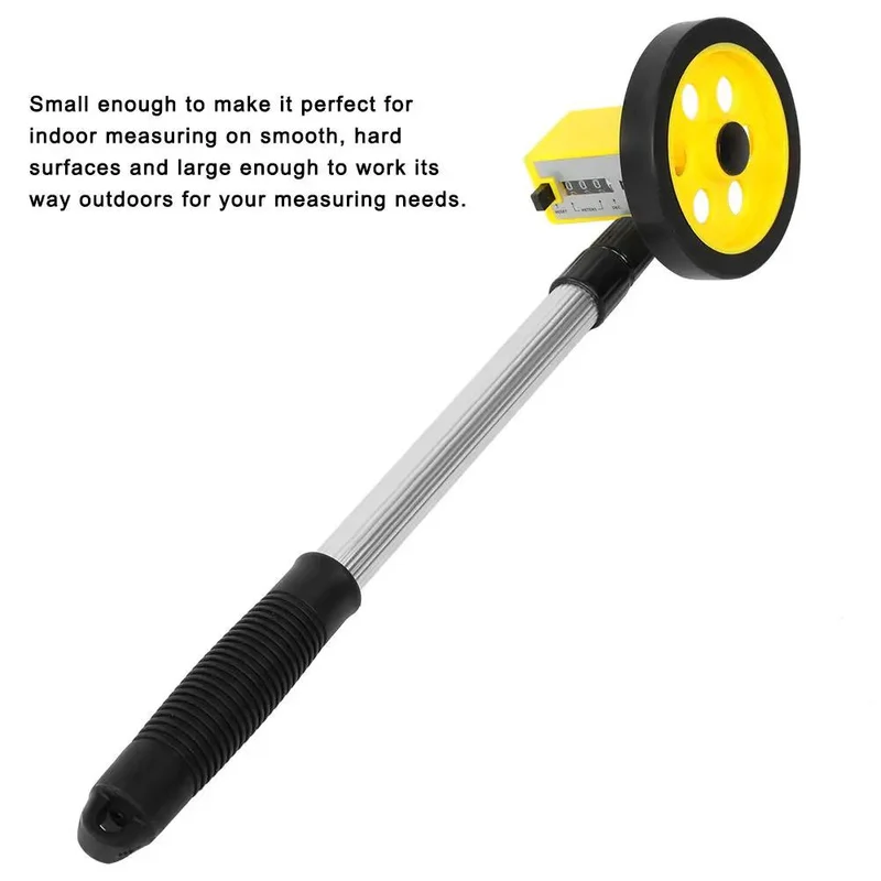 High Visibility Rolling Distance Measuring Wheel With Quick Push Reset Feature And Durable Tpr Wheels Lightweight Aluminum Bar For Hassle Free Indoors Or Outdoors Property Measurements