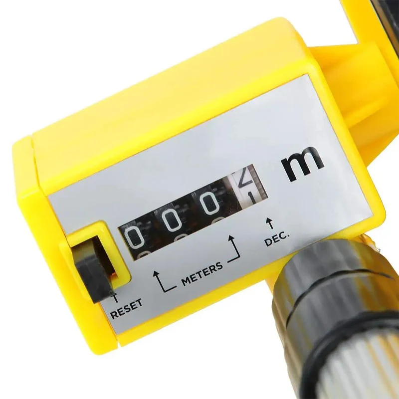 High Visibility Rolling Distance Measuring Wheel With Quick Push Reset Feature And Durable Tpr Wheels Lightweight Aluminum Bar For Hassle Free Indoors Or Outdoors Property Measurements