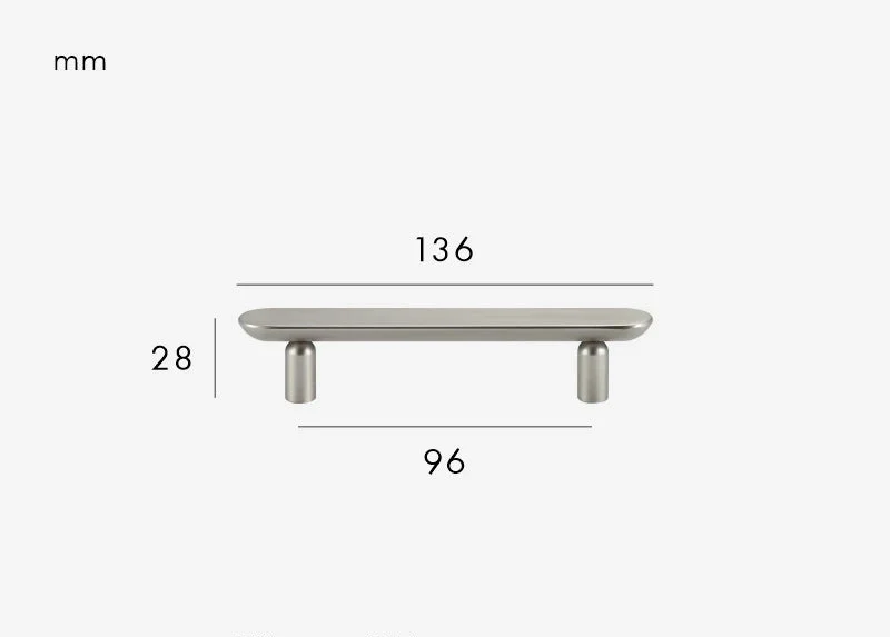Poignée de meuble au design originale Gris inox