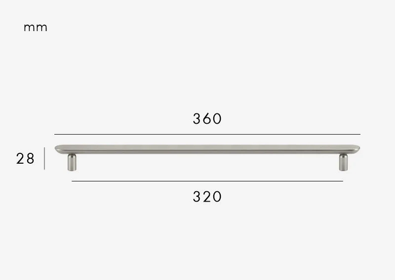 Poignée de meuble au design originale Gris inox