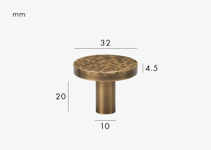 Poignée de Meuble martelée Bronze