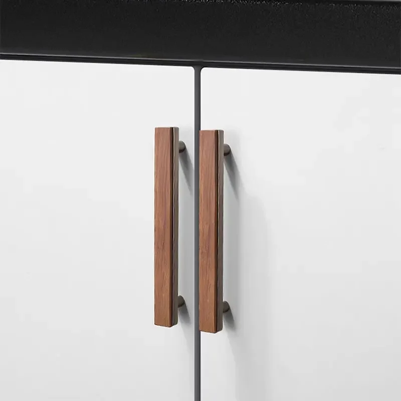 Poignée de Meuble en Bois de noyer & Gris anthracite