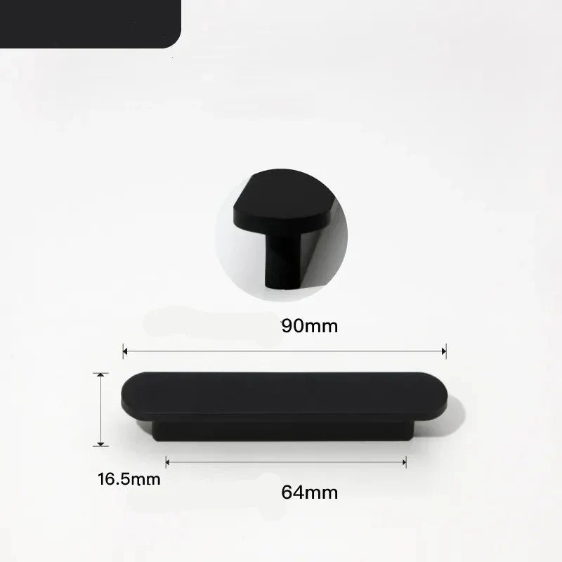 Poignée de meuble ultra-fine noire
