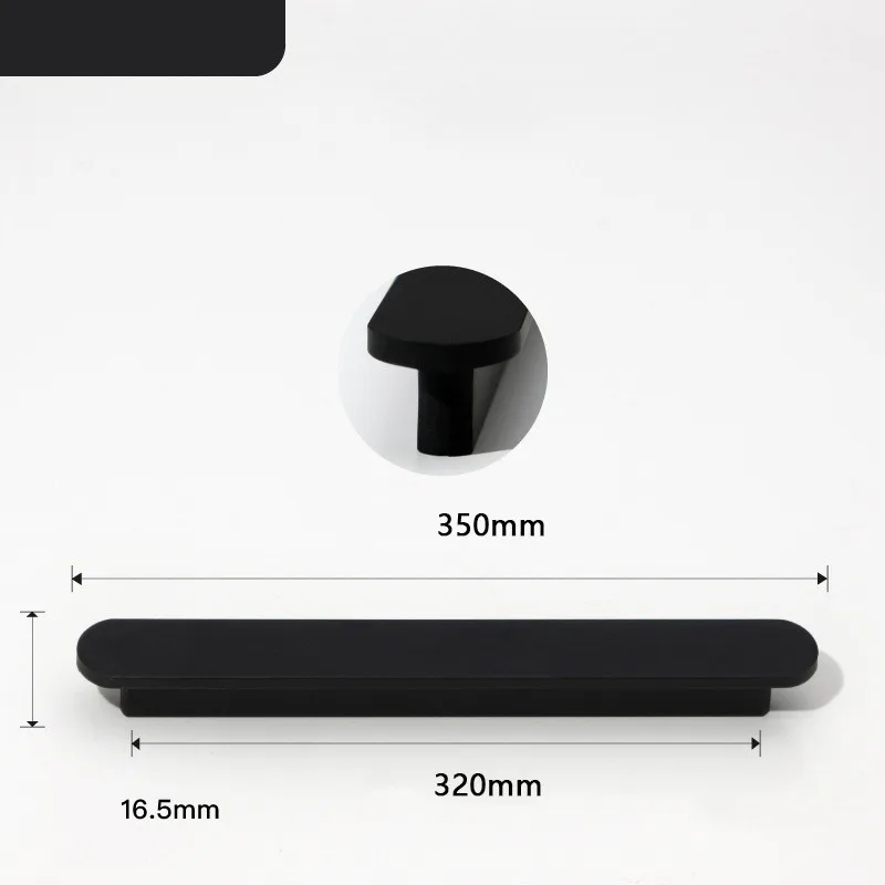 Poignée de meuble ultra-fine noire