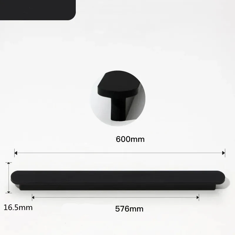 Poignée de meuble ultra-fine noire