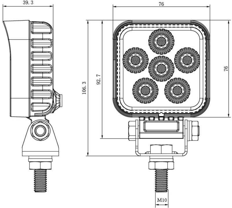 Mini lampe de travail SWEDSTUFF 9W avec stroboscope
